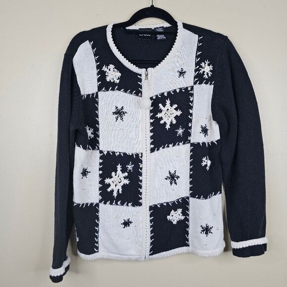 Erika snow flake knitted cardigan size S - Picture 1 of 5